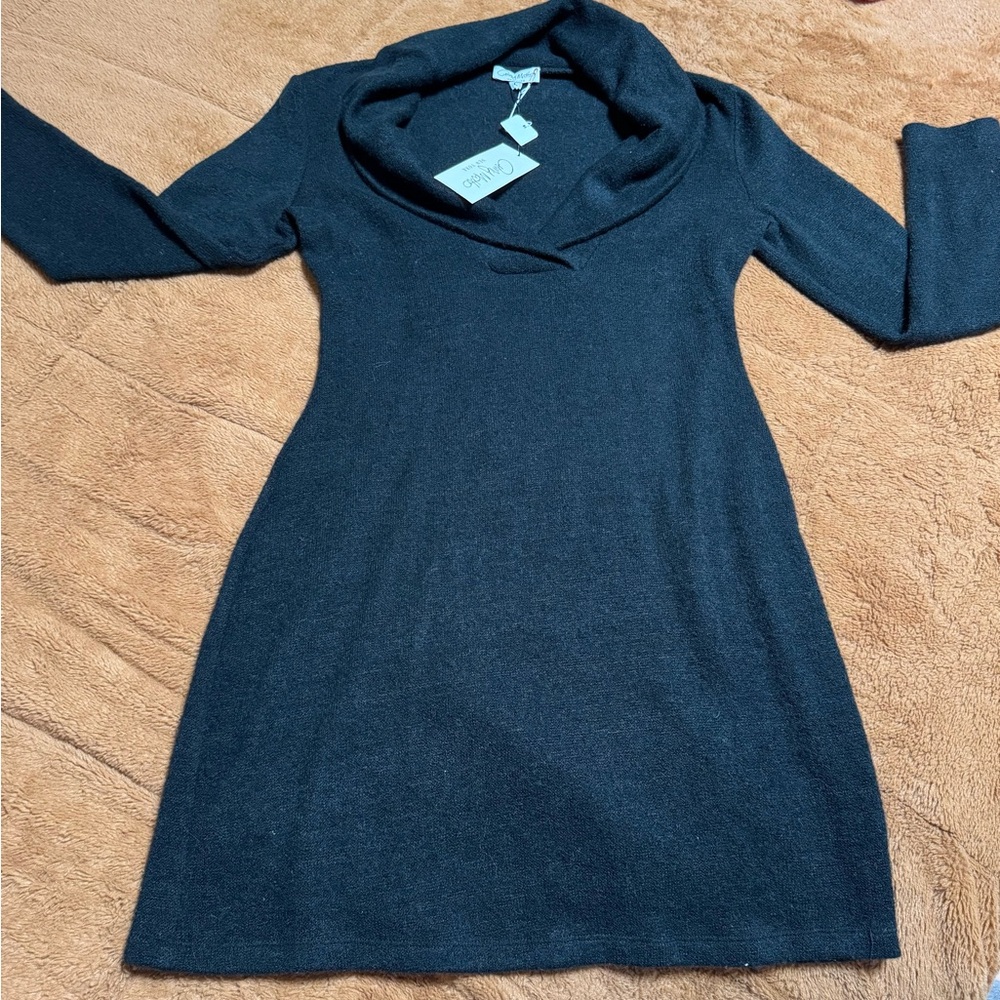 Black Sweater cocktail Dress NWT